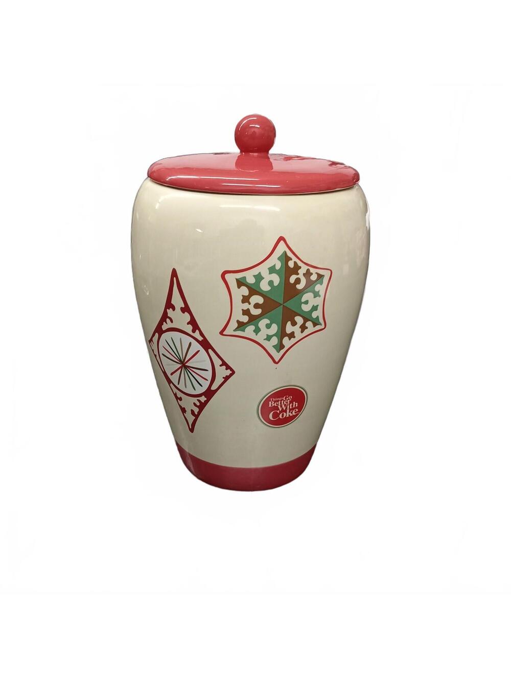 VINTAGE COCA-COLA THINGS GO BETTER WITH COKE HOLIDAY COOKIE JAR CANNISTER